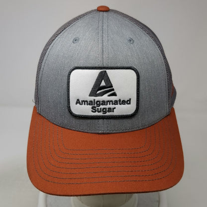 Richardson Trucker Hat Gray Orange OSFM Mesh Snapback Amalgamated Sugar Patch