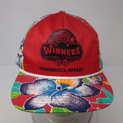 Winners Hotel Casino Winnemucca Nevada Snapback Hat Multi OS Floral Rope Cameo