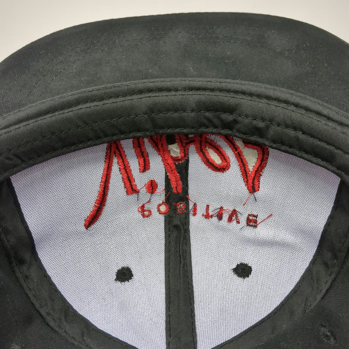 Black Snapback Hat One Size Positive Vibes Red Embroidered Cotton Structured