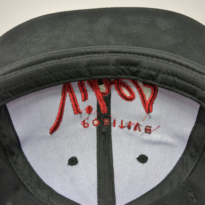 Black Snapback Hat One Size Positive Vibes Red Embroidered Cotton Structured