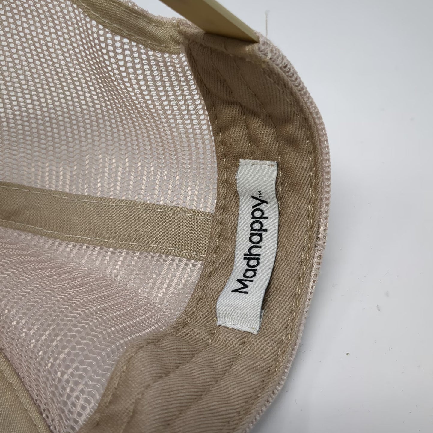 Madhappy Trucker Hat Beige White One Size Mesh Snapback Rope Embroidered Logo