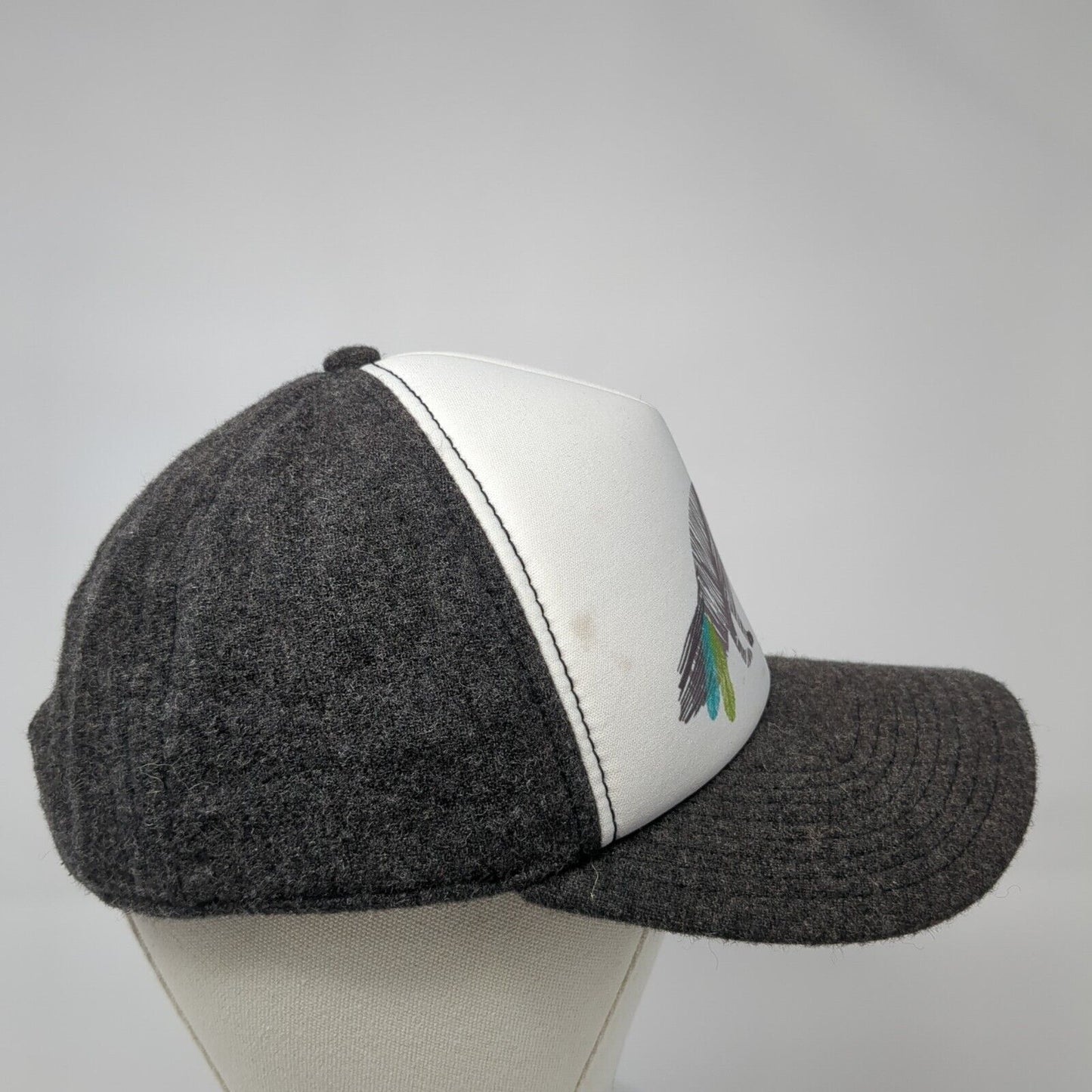 Wolf Snapback Hat Gray One Size Adjustable Colorblock Outdoor Pistil