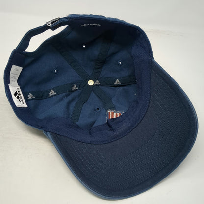 Adidas Baseball Cap Blue One Size Embroidered Logo Slideback Cotton Hat Strap