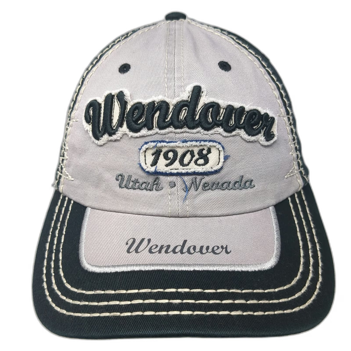 Hat Graphix 360 Baseball Cap Black Gray One Size Wendover Utah Nevada Stitching