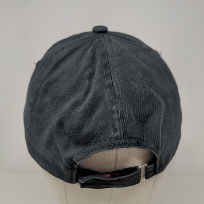 Unbranded Strapback Hat Black One Size Adjustable Blank Solid 6 Panel