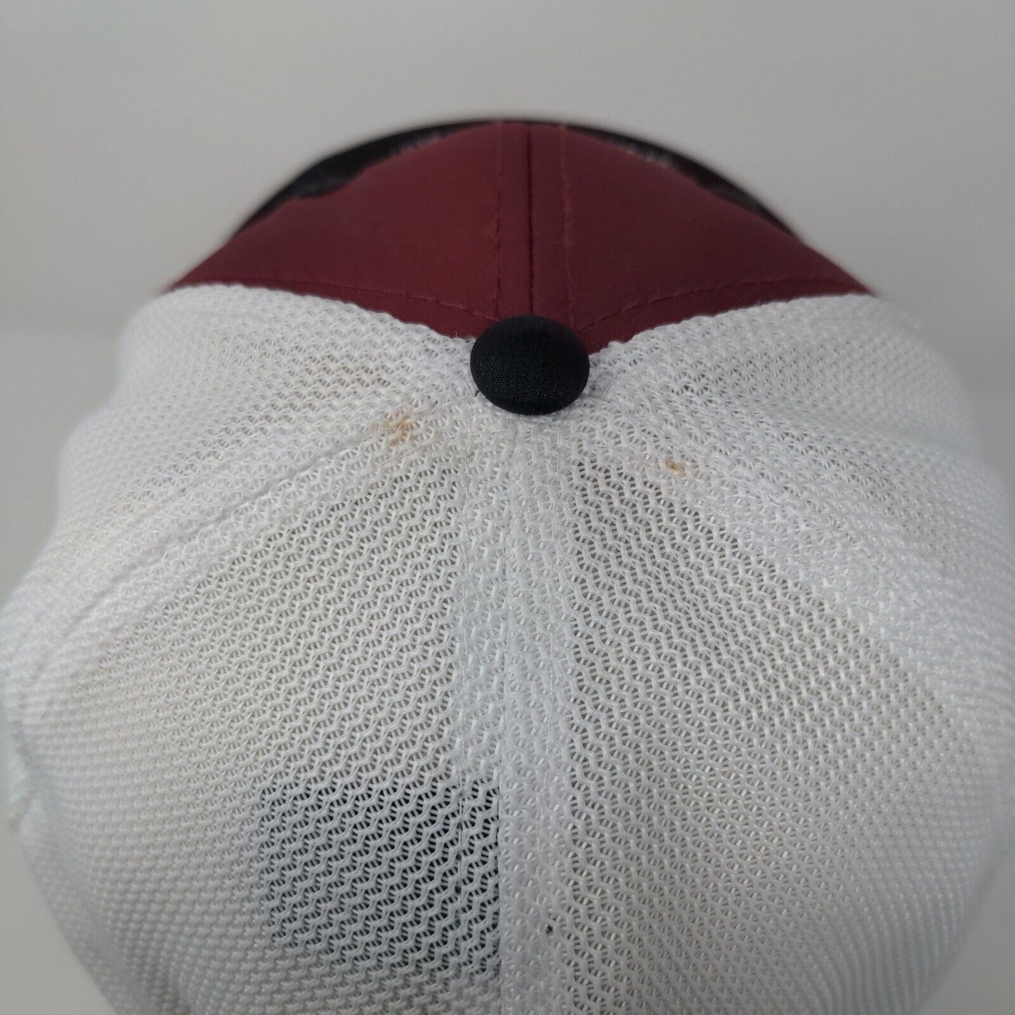 Troy Fitted Mesh Back Hat Red Embroidered Logo The Game Pro Poly Blend
