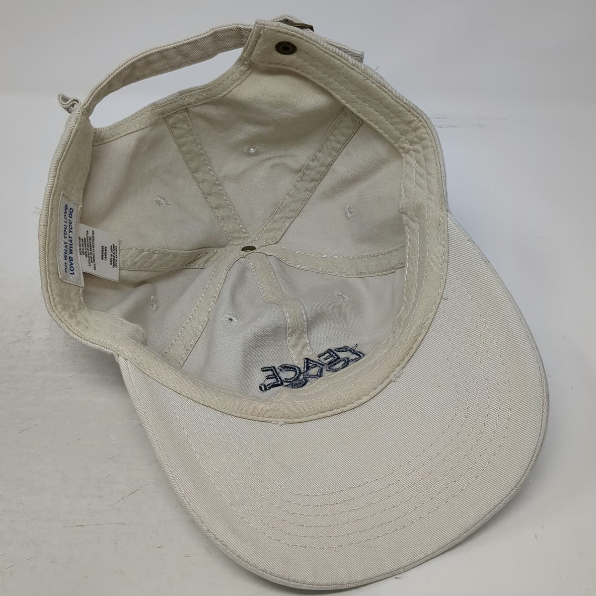 Life Is Good Baseball Cap Beige One Size Adjustable Peace Love Bikes Cotton Hat