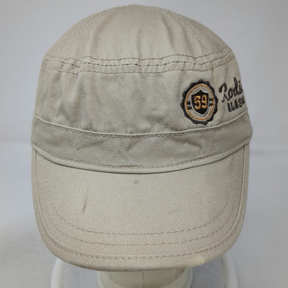 Ouray Army Cap Beige One Size Kodiak Alaska Strapback Cotton Hat Shield 59