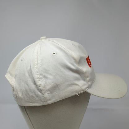 Raychem White Snapback Hat Orange Embroidered Logo Cotton 6 Panel Vintage