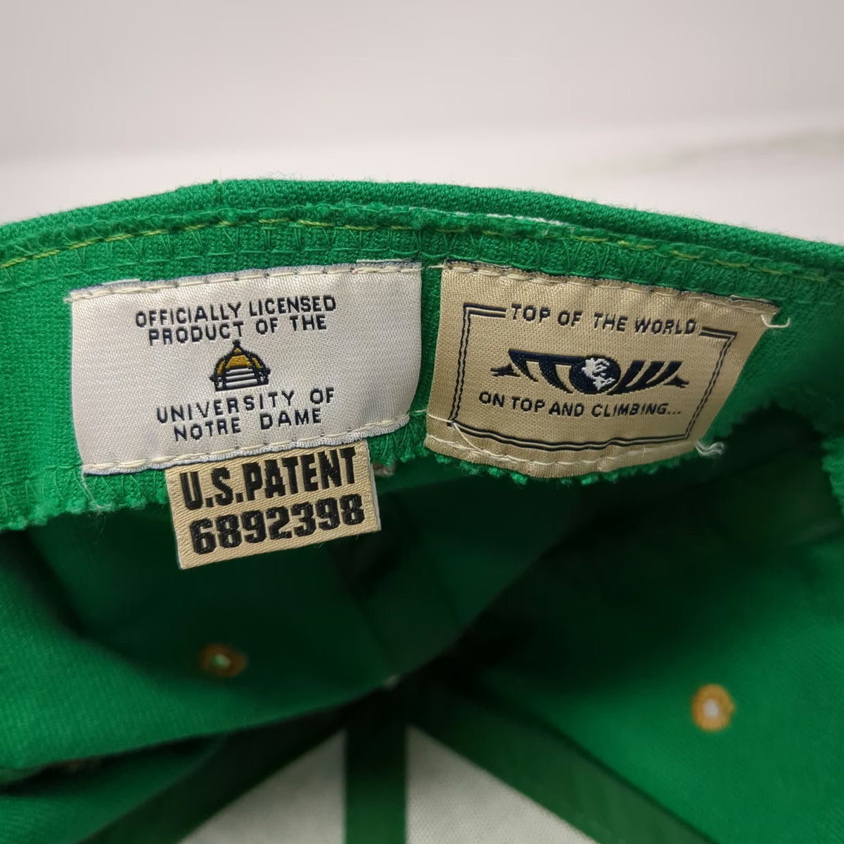 Notre Dame Fighting Irish NCAA Top of the World Green OSFM Cap Hat Shamrock Gold