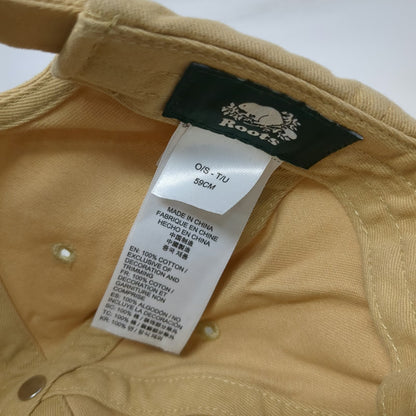 Roots Baseball Cap Beige One Size Embroidered Loon Bird Cotton Slideback Hat