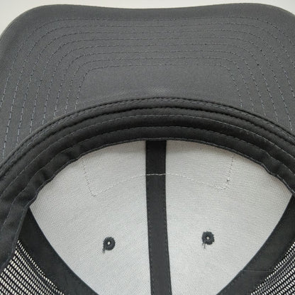 Yupoong Trucker Hat Gray Black White One Size Bolo Fly Fishing Idaho USA Patch
