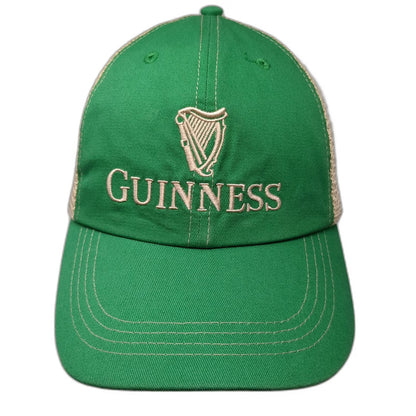 Guinness Trucker Hat Green One Size Embroidered Harp Logo Mesh Back Snapback