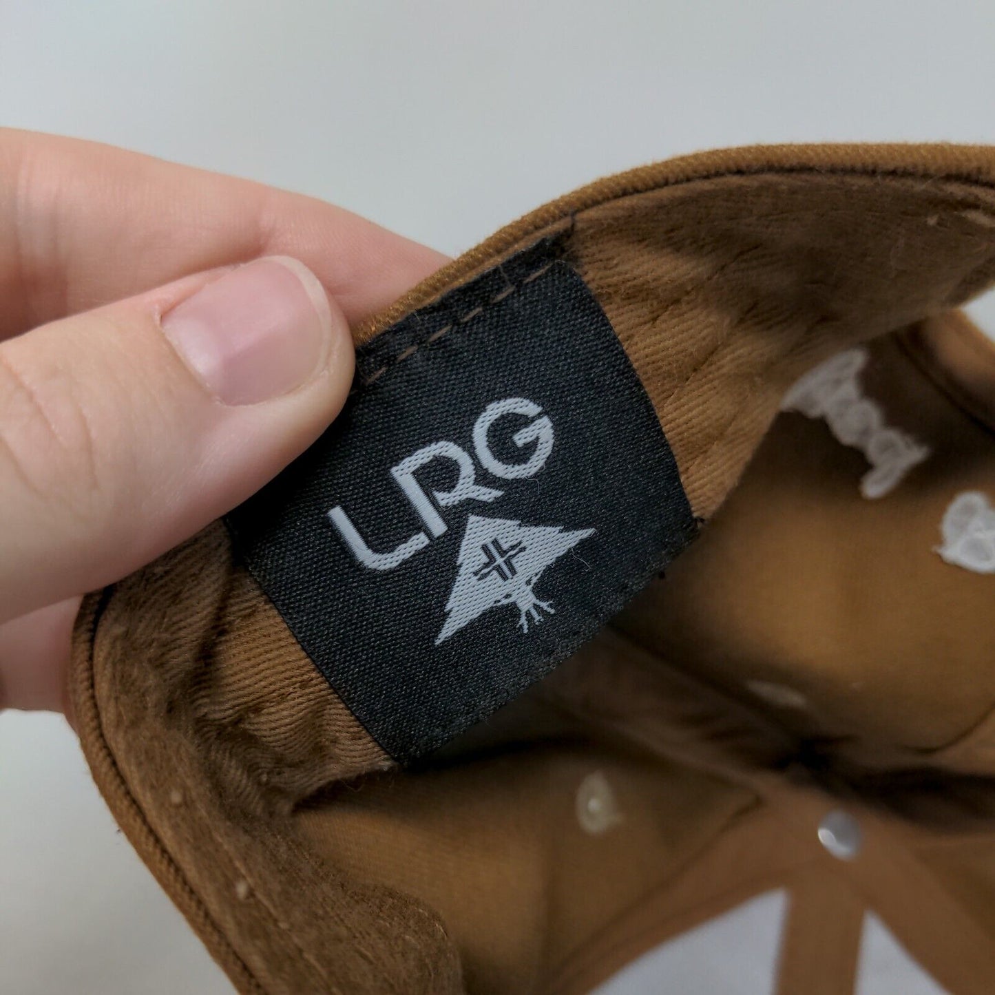 LRG Lifted Research Group Snapback Hat Brown OSFM Embroidered