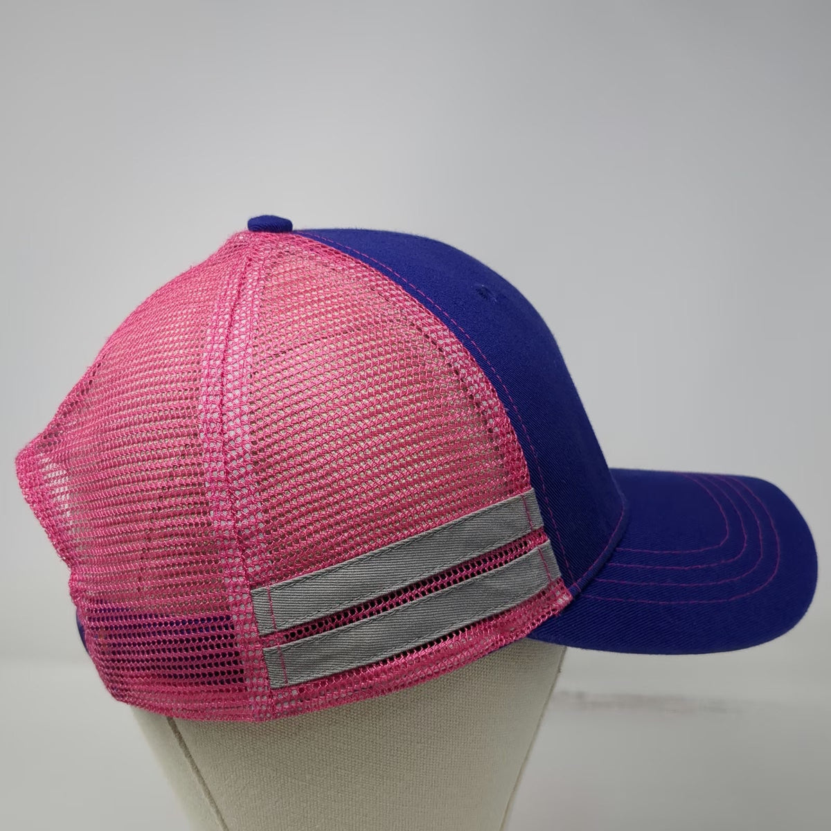 Ariat Trucker Hat Blue Pink One Size Snapback Mesh Reflective Logo shield