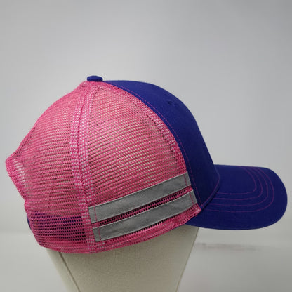 Ariat Trucker Hat Blue Pink One Size Snapback Mesh Reflective Logo shield