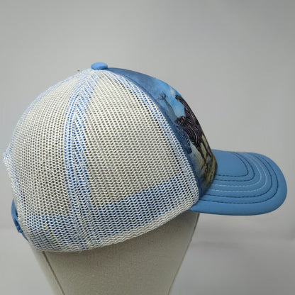 The Mountain Trucker Hat Blue One Size Zebra Savanna Print Wildlife Mesh Back