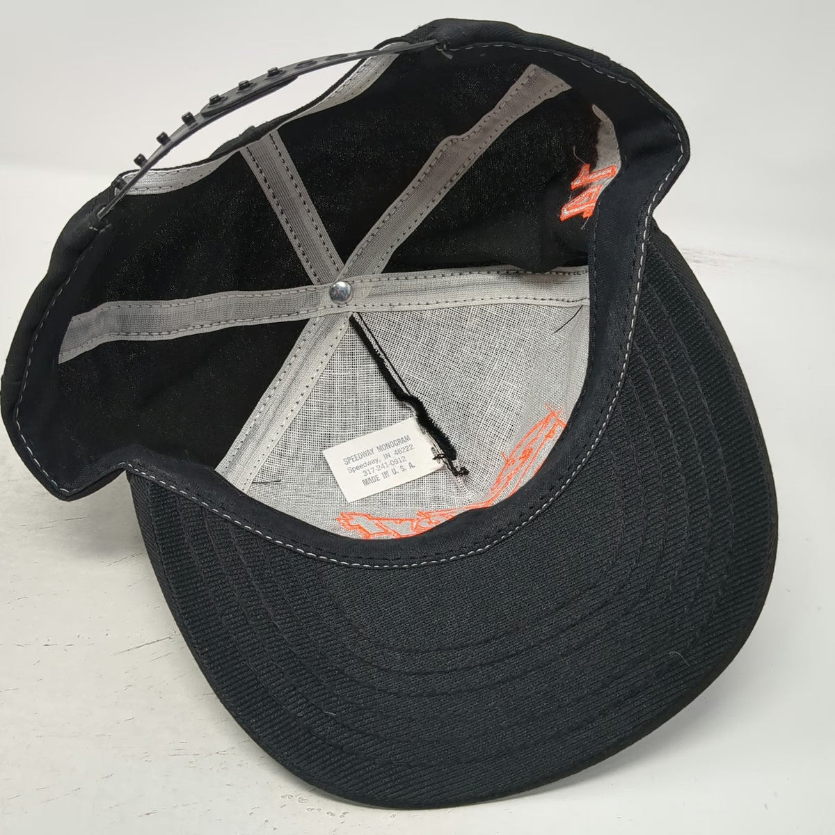 Speedway Monogram Snapback Black AJ Foyt Enterprises Davey Hamilton Hat Vintage
