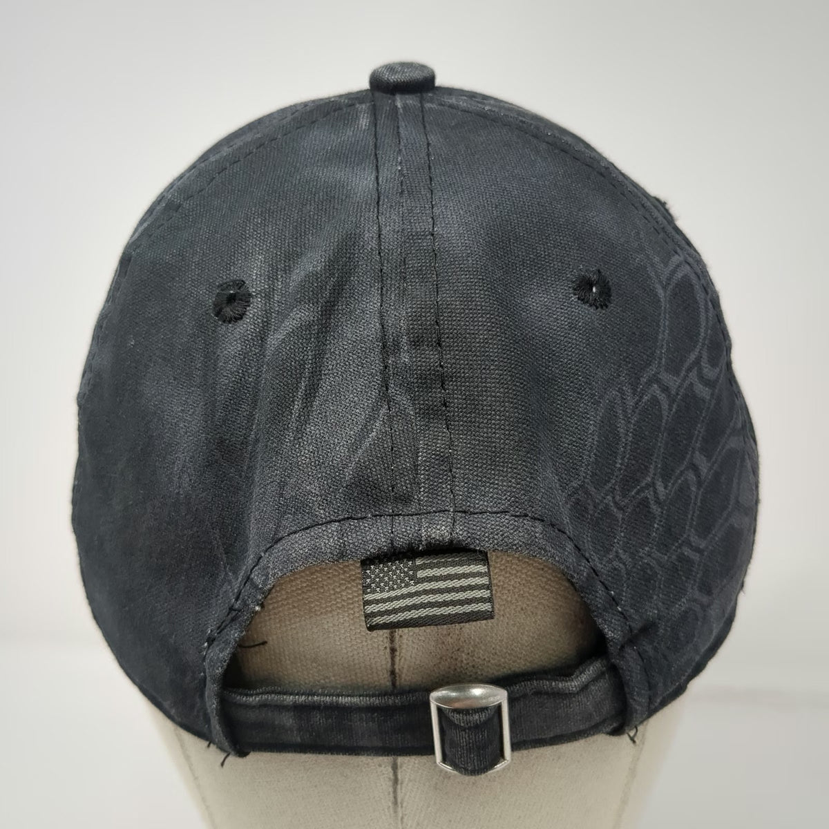 Kryptek Baseball Cap Gray One Size Loaded US Flag Typhon Camo Slideback Hat