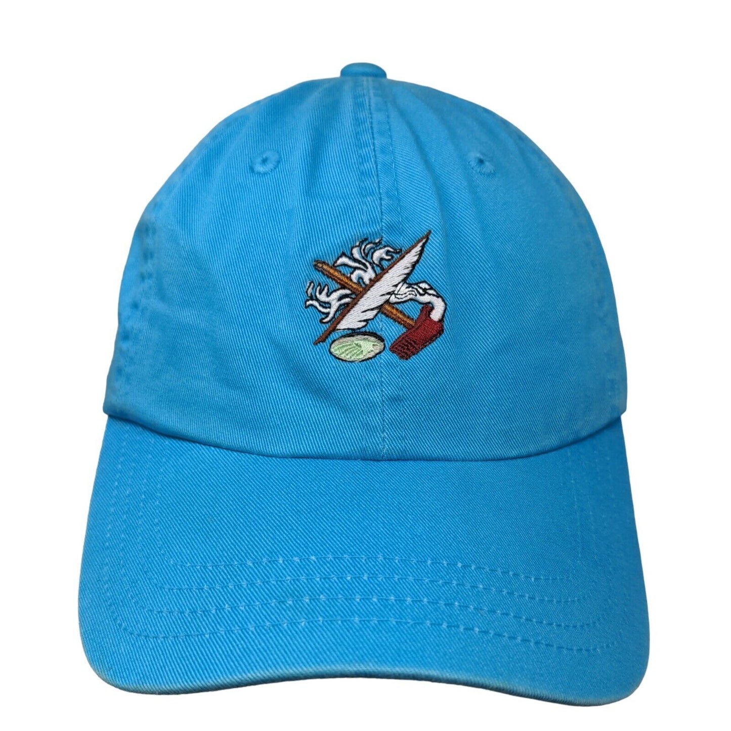 Imperial Strapback Hat Blue One Size Adjustable Embroidered Logo 6 Panel