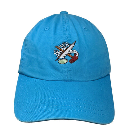 Imperial Strapback Hat Blue One Size Adjustable Embroidered Logo 6 Panel