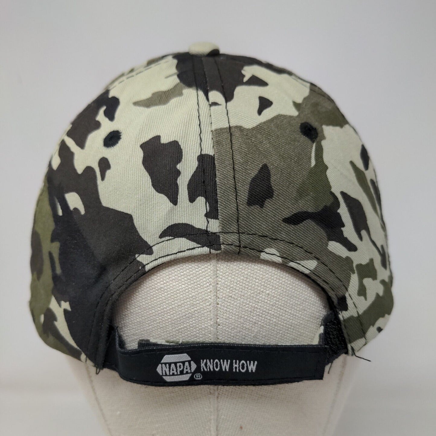 NAPA Men's Strapback Camo Hat OSFM Embroidered Logo 100% Cotton