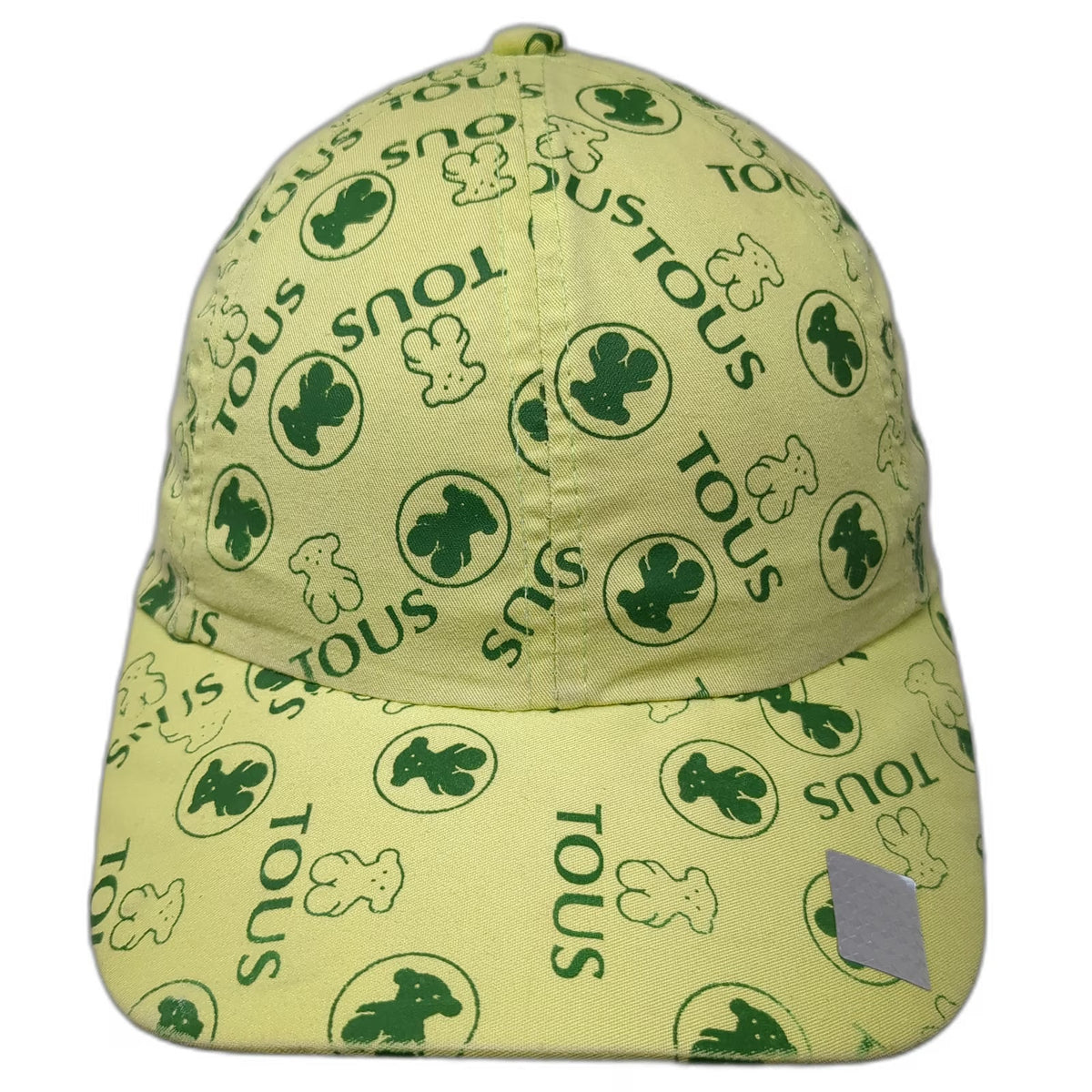 TOUS Baseball Cap Green One Size Bear Logo All-over Print Strapback Casual Hat