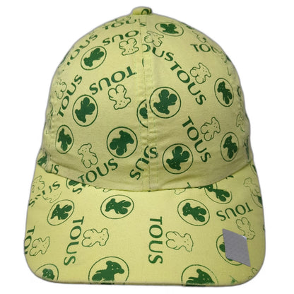 TOUS Baseball Cap Green One Size Bear Logo All-over Print Strapback Casual Hat