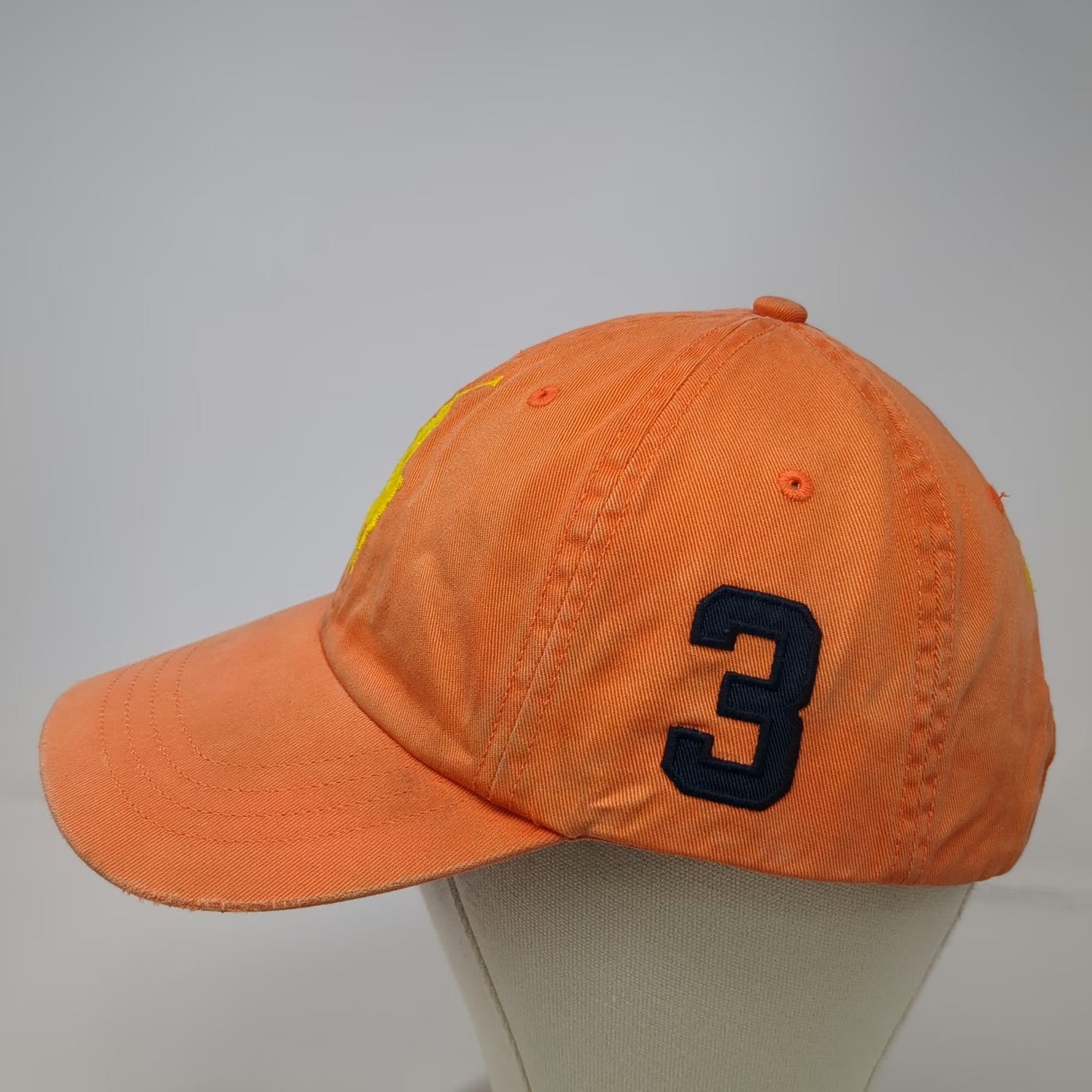 Polo Ralph Lauren Baseball Cap Orange One Size Big Pony Yellow Embroidery hat
