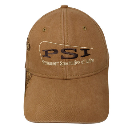 PSI Pavement Specialties of Idaho Strapback Hat Brown OS Adjustable Dri-Duck