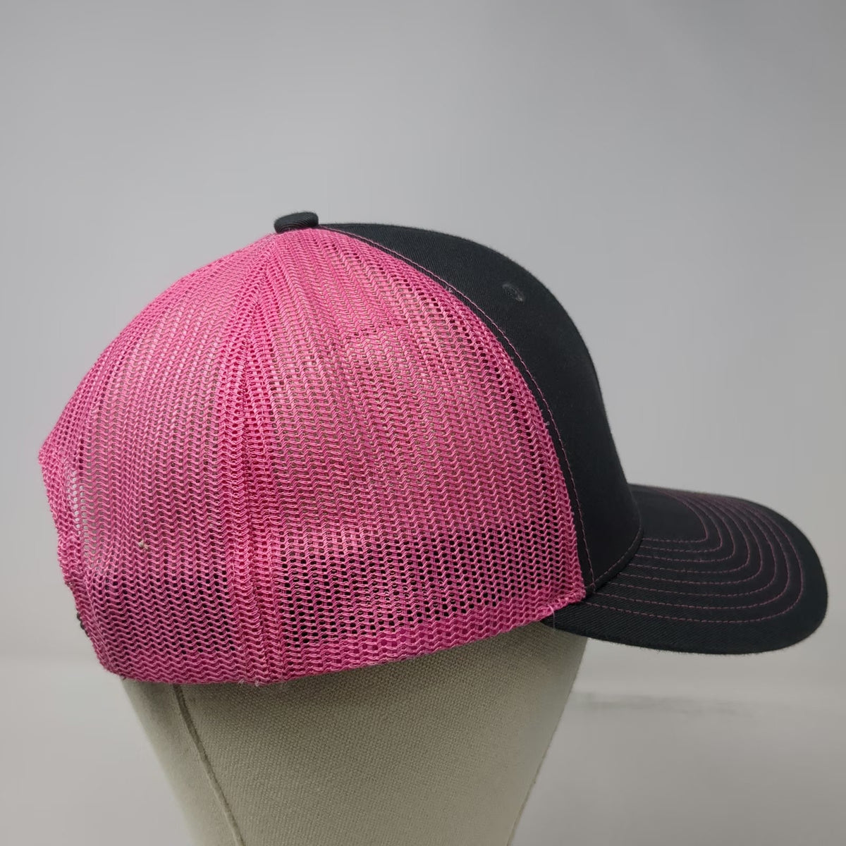 Richardson Trucker Hat Black Pink One Size McIntyre Farms Mesh Back
