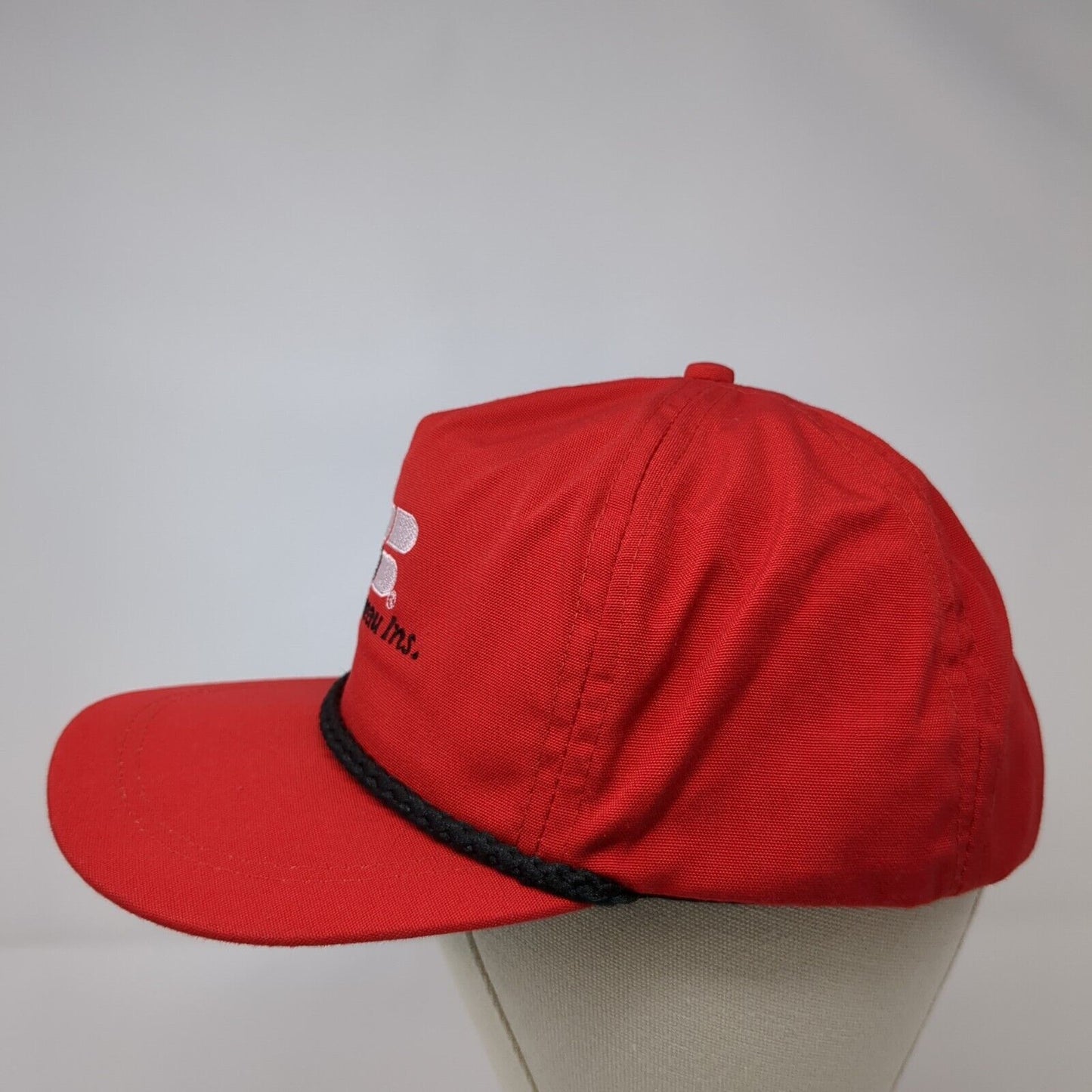 Farm Bureau Ins. Slideback Rope Hat Red OSFA Leather Strap Imperial