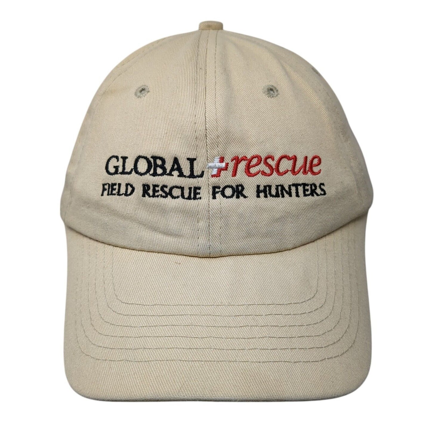 Global Rescue Strapback Hat Tan One Size Adjustable Outdoor Buck's Bags
