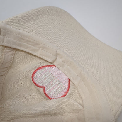 Familia Heart Slideback Hat Beige One Size Adjustable Leather Strap