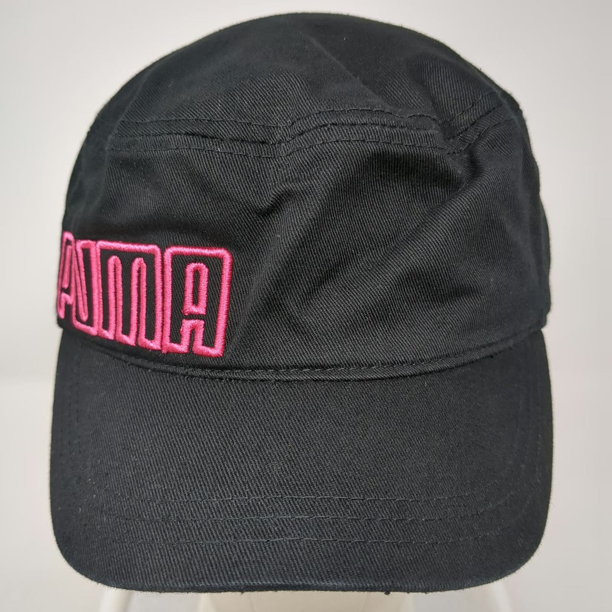 Puma Army Cap Black Pink One Size Cotton Slideback Logo Hat Cadet Military