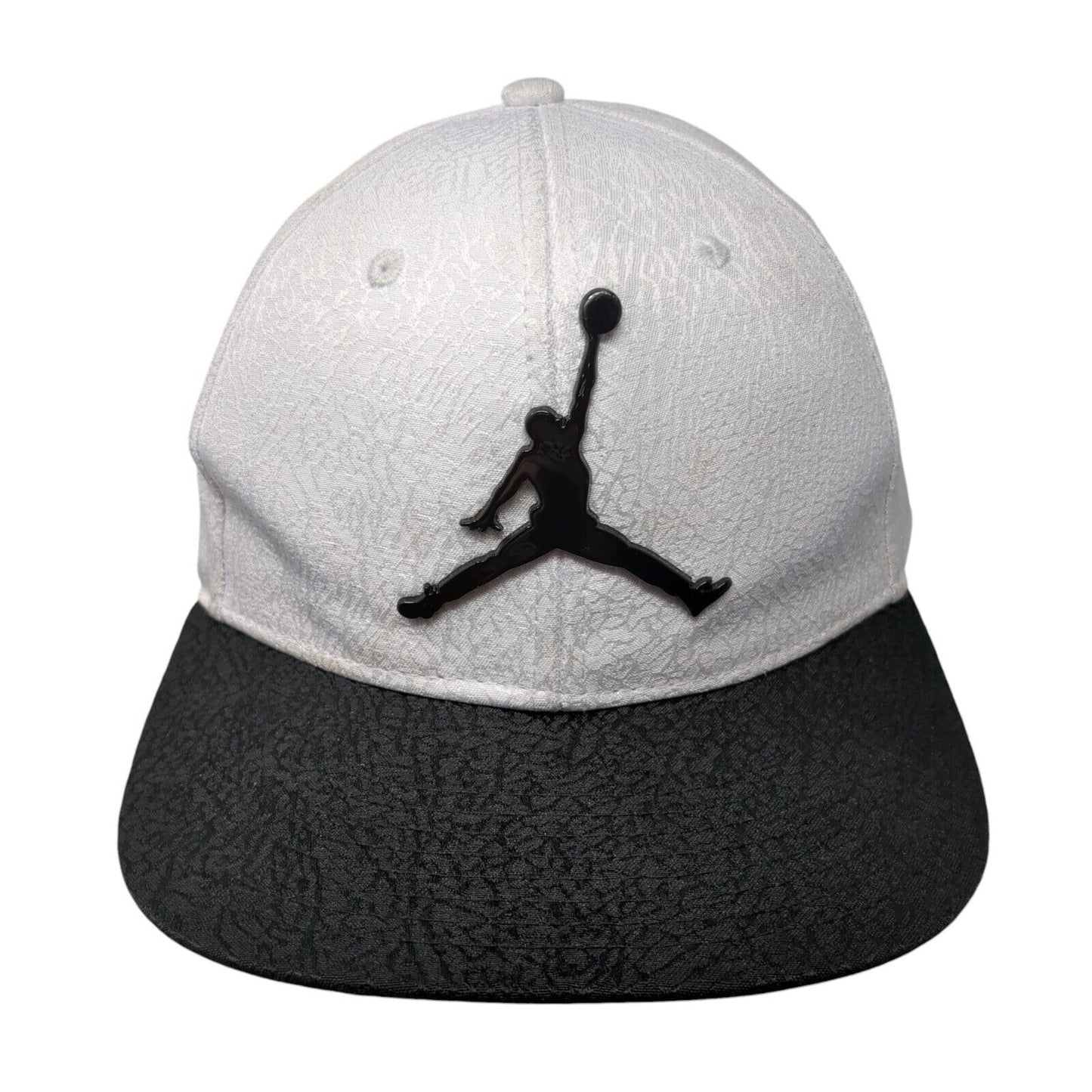 Jordan Jumpman Metal Logo Snapback Hat White Youth One Size Colorblock