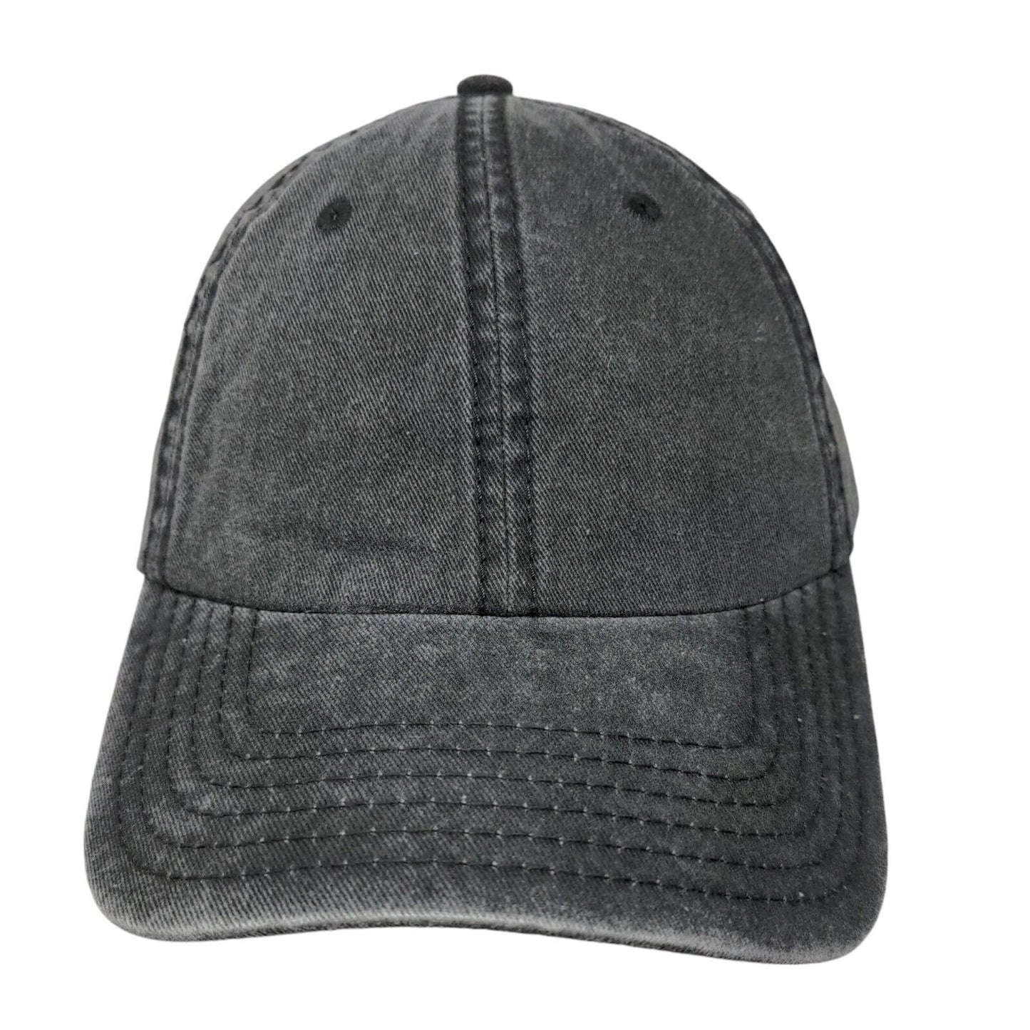 Otto Strapback Hat Gray OSFM Adjustable Vented Holes 6 Panel Blank Cotton