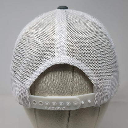 Pacific Headwear Trucker Hat Gray White OSFM Blue Umbrella Waterproofing Mesh