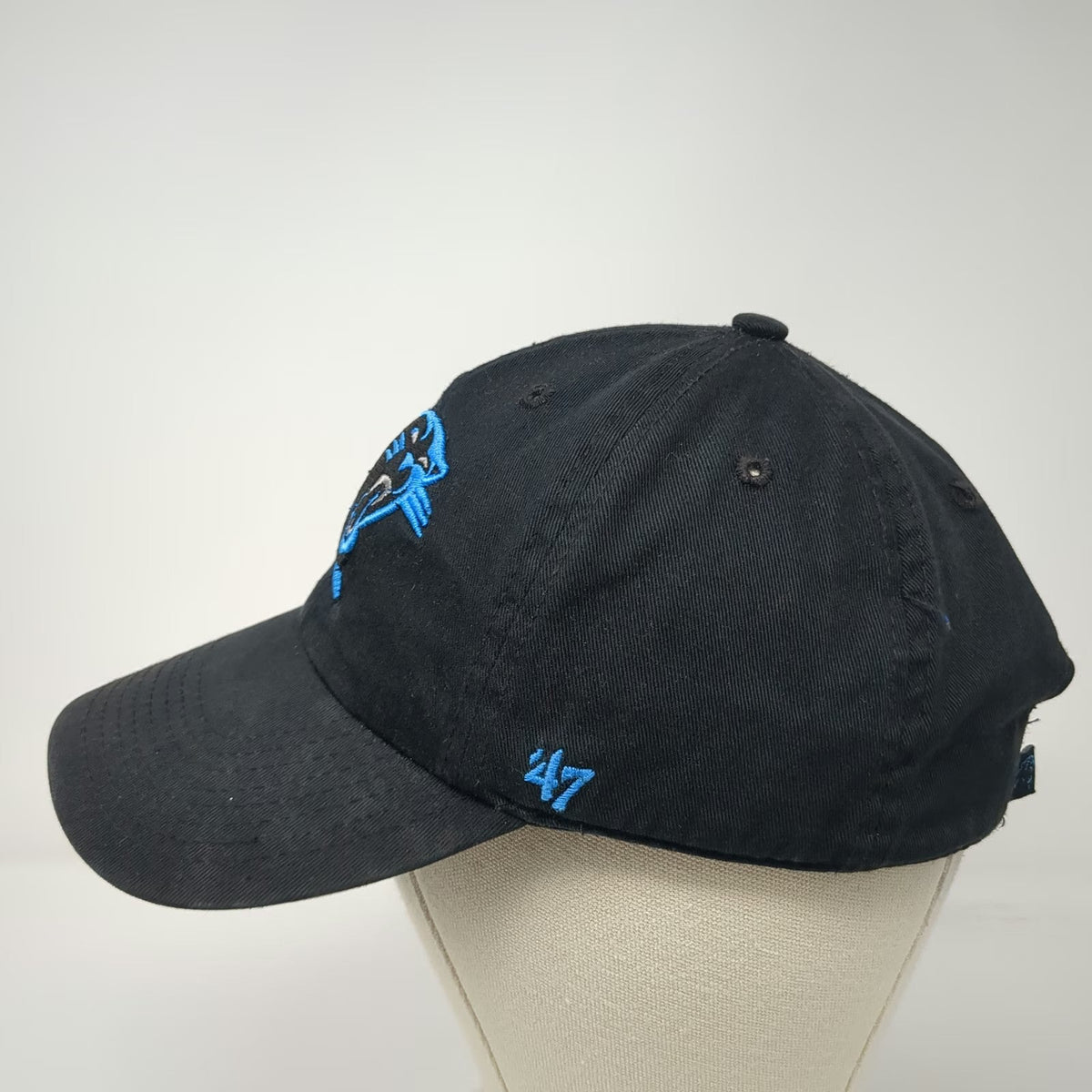 '47 Carolina Panthers NFL Baseball Cap Black OS Adjustable Curved Logo Hat