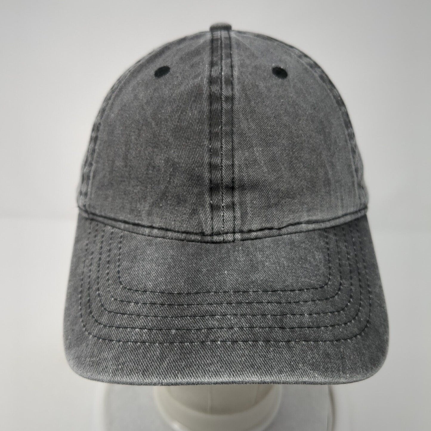 Unbranded Strapback Hat Gray Black Soot One Size Adjustable Blank