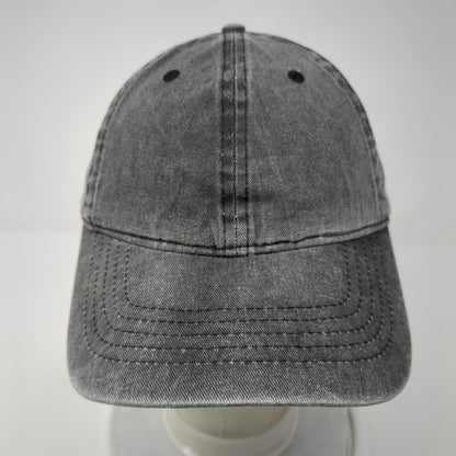 Unbranded Strapback Hat Gray Black Soot One Size Adjustable Blank