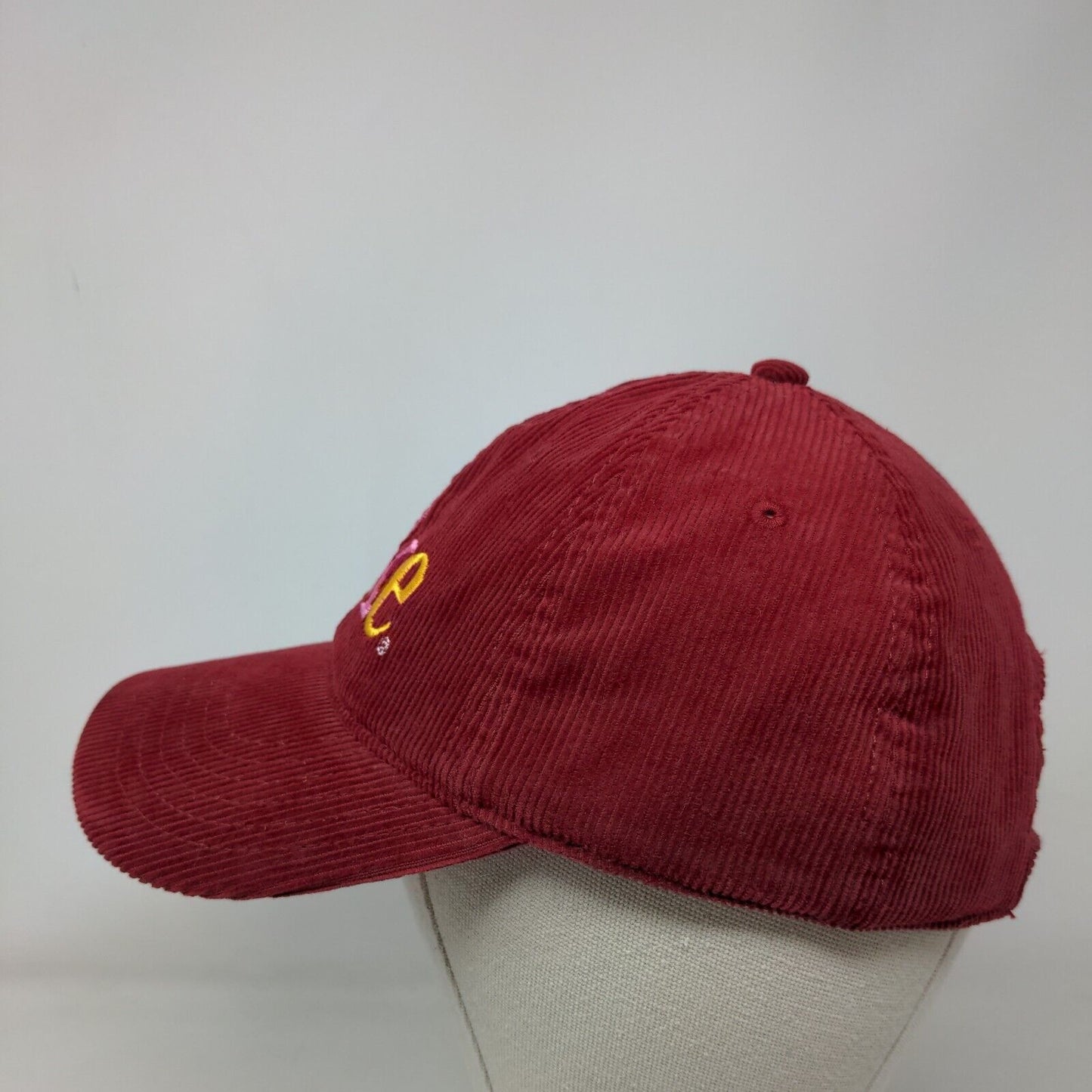 Coke Slideback Hat Red OSFM Adjustable Embroidered Corduroy 6 Panel Cotton