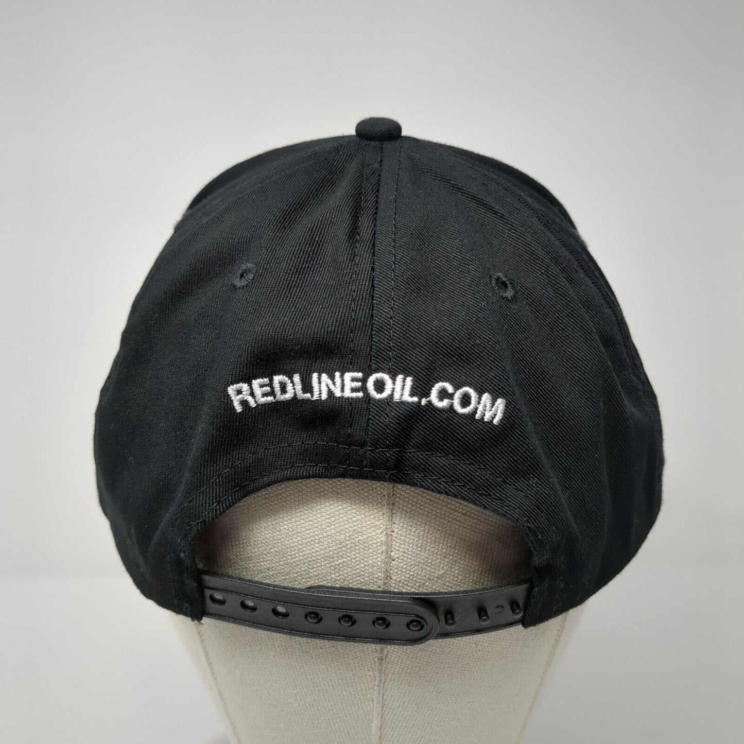 Red Line Oil Snapback Hat Black One Size Adjustable Embroidered 6 Panel Cotton