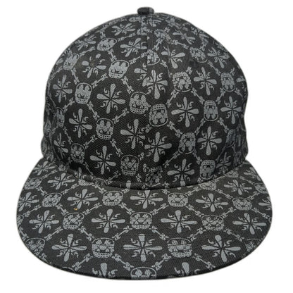 oneballjay Baseball Cap Black 7 1/8 All Over Skull Cross Print Fitted Hat