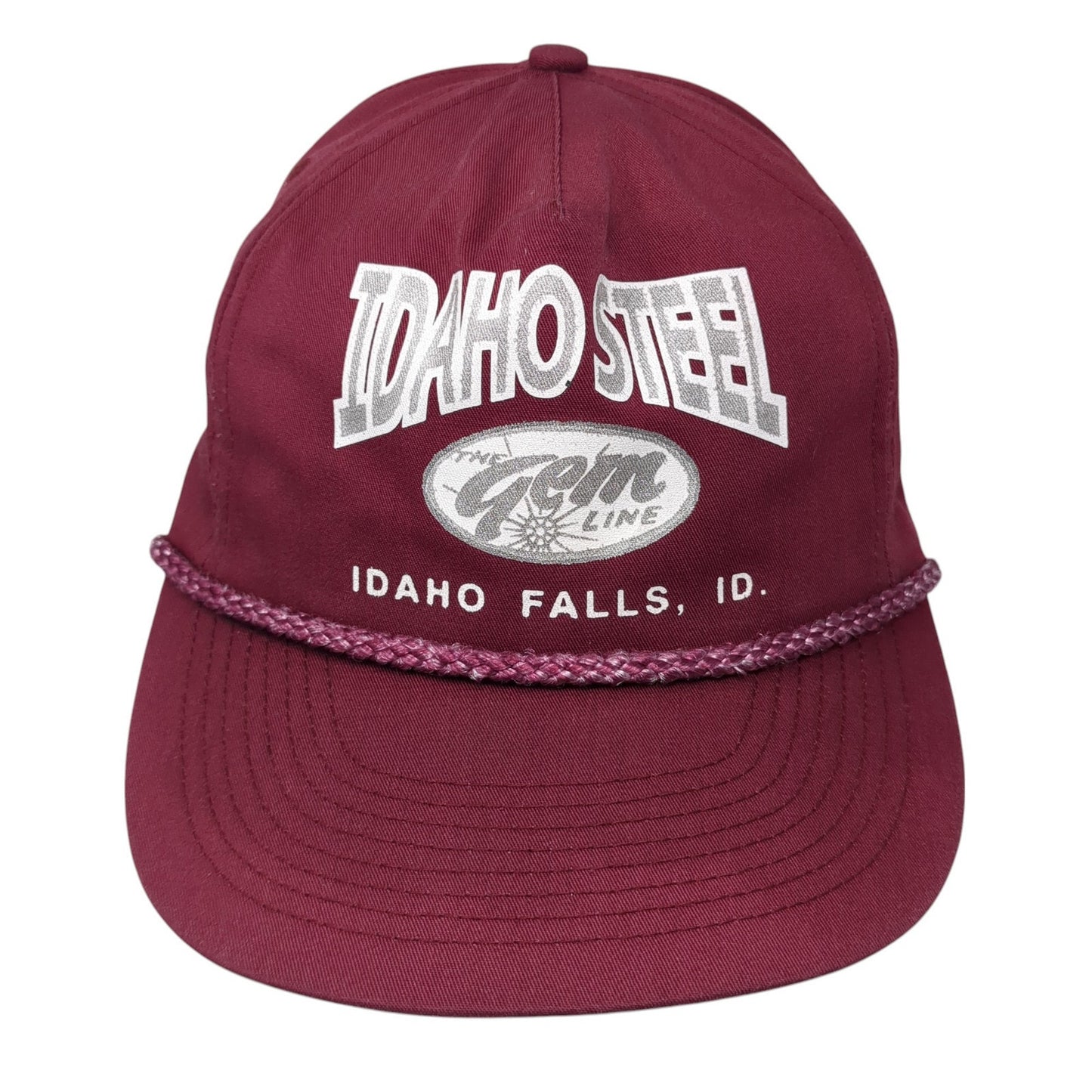 Idaho Steel The Gem Line Snapback Cap Red One Size Adjustable 6 Panel Rope