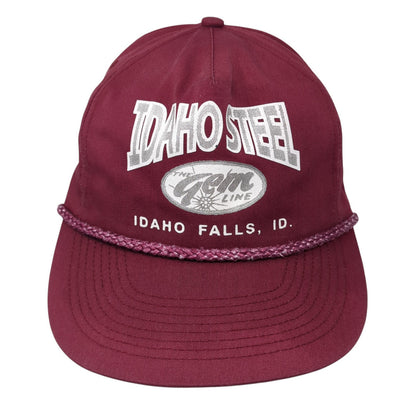 Idaho Steel The Gem Line Snapback Cap Red One Size Adjustable 6 Panel Rope