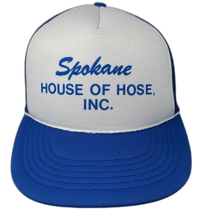 Spokane House Of Hose Inc Blue Trucker Hat One Size Snapback Mesh Foam Rope