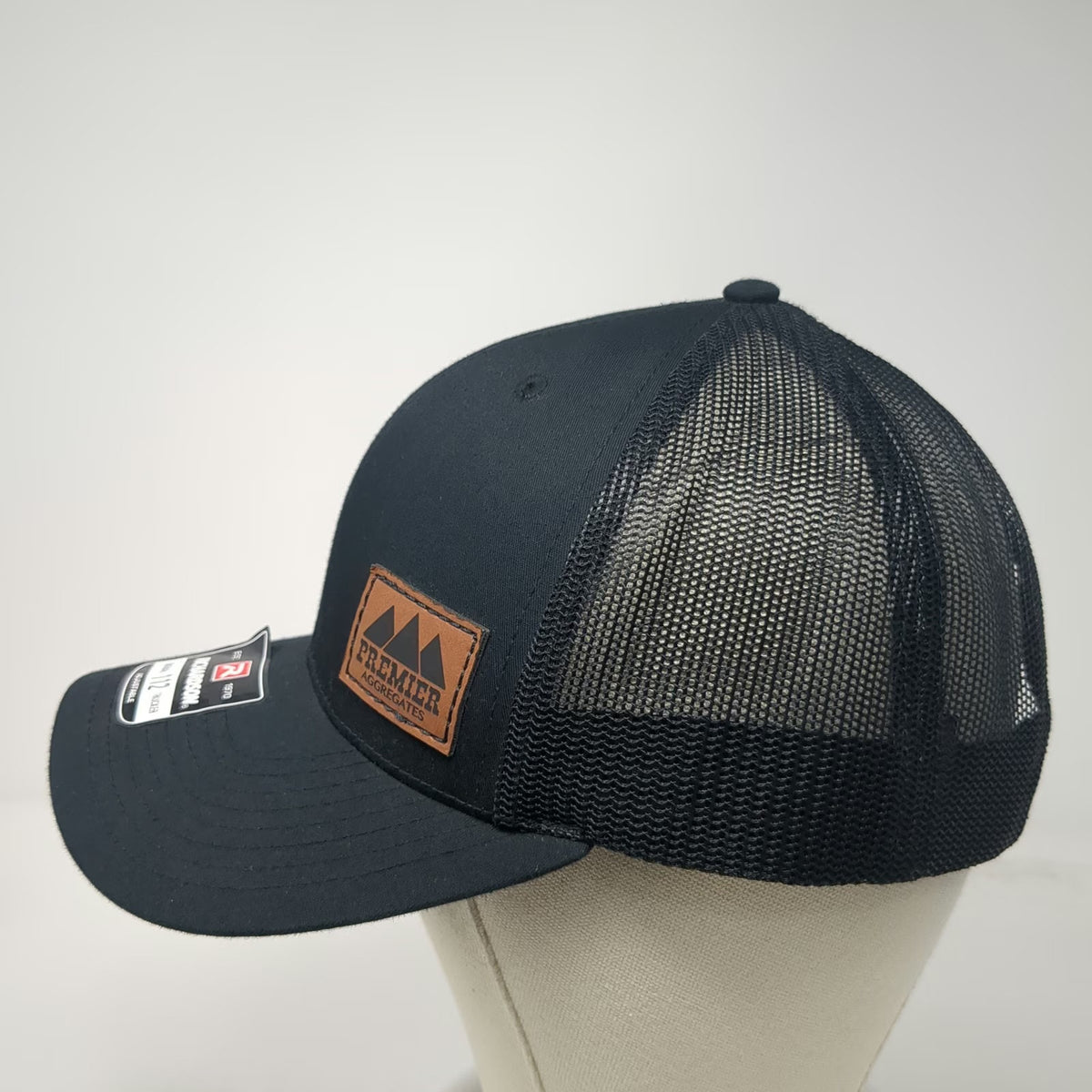 Richardson Trucker Hat Black One Size Mesh Back Snapback Premier Aggregates