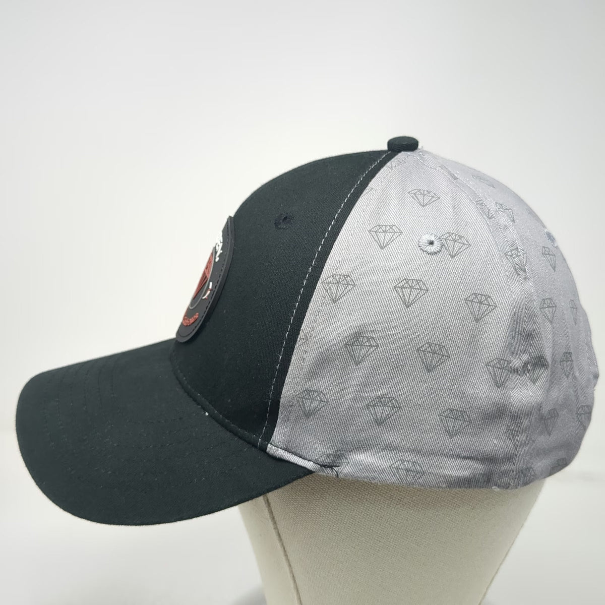 Darden Snapback Black Gray OSFM Diamond Club 2023 Rubber Patch Logo Print Hat