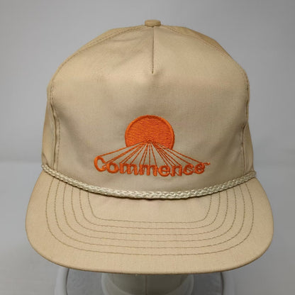 The Executive Line Commence Sun Rope Detail Trucker Hat Brown OS Cap USA Vintage